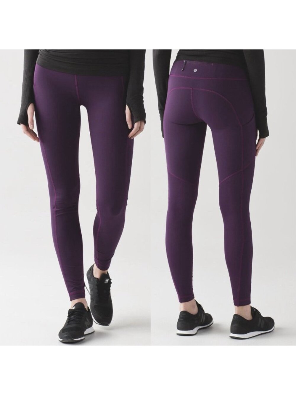 Lululemon Speed Tight V Leggings w Pockets Darkest Magenta Purple Women’s Sz 10